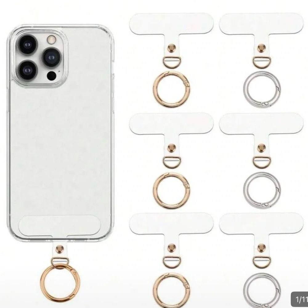 Universal Phone Tether Tab with Gold and Black Accents